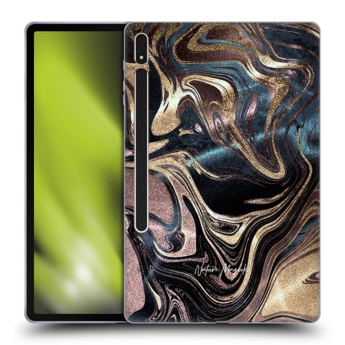 Nature Magick Luxe Gold Marble Metallic Copper Soft Gel Case for Samsung Galaxy Tab S8 Plus