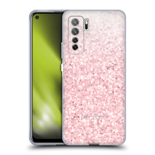 Nature Magick Rose Gold Marble Glitter Pink Sparkle 2 Soft Gel Case for Huawei Nova 7 SE/P40 Lite 5G