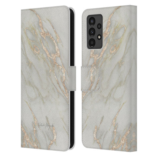 Nature Magick Marble Metallics Gold Leather Book Wallet Case Cover For Samsung Galaxy A13 (2022)