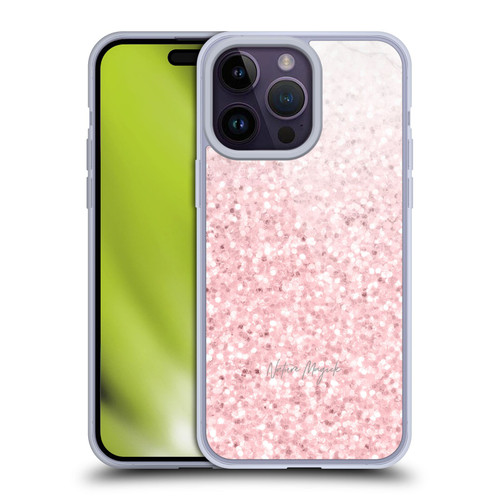 Nature Magick Rose Gold Marble Glitter Pink Sparkle 2 Soft Gel Case for Apple iPhone 14 Pro Max