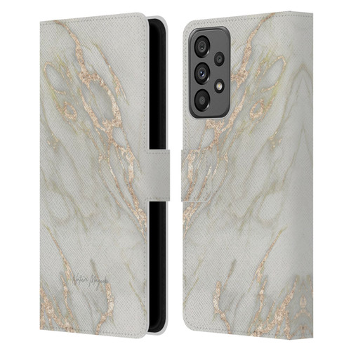 Nature Magick Marble Metallics Gold Leather Book Wallet Case Cover For Samsung Galaxy A73 5G (2022)