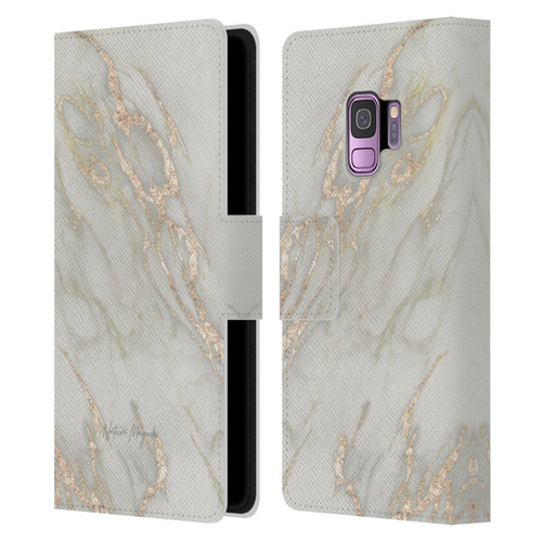 Nature Magick Marble Metallics Gold Leather Book Wallet Case Cover For Samsung Galaxy S9