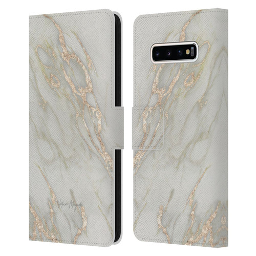 Nature Magick Marble Metallics Gold Leather Book Wallet Case Cover For Samsung Galaxy S10+ / S10 Plus