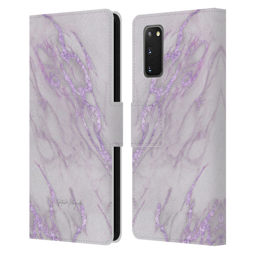 Nature Magick Marble Metallics Purple Leather Book Wallet Case Cover For Samsung Galaxy S20 / S20 5G