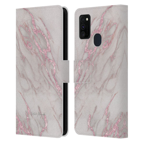Nature Magick Marble Metallics Pink Leather Book Wallet Case Cover For Samsung Galaxy M30s (2019)/M21 (2020)