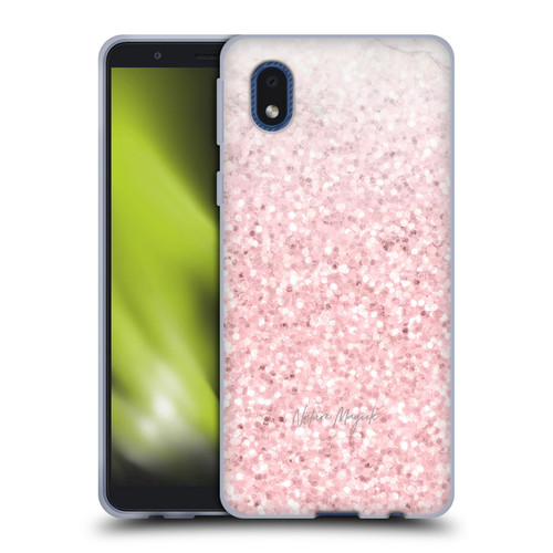 Nature Magick Rose Gold Marble Glitter Pink Sparkle 2 Soft Gel Case for Samsung Galaxy A01 Core (2020)