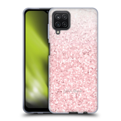 Nature Magick Rose Gold Marble Glitter Pink Sparkle 2 Soft Gel Case for Samsung Galaxy A12 (2020)