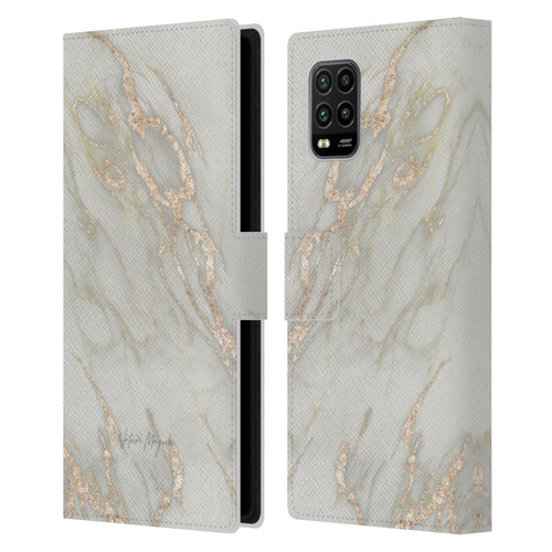 Nature Magick Marble Metallics Gold Leather Book Wallet Case Cover For Xiaomi Mi 10 Lite 5G