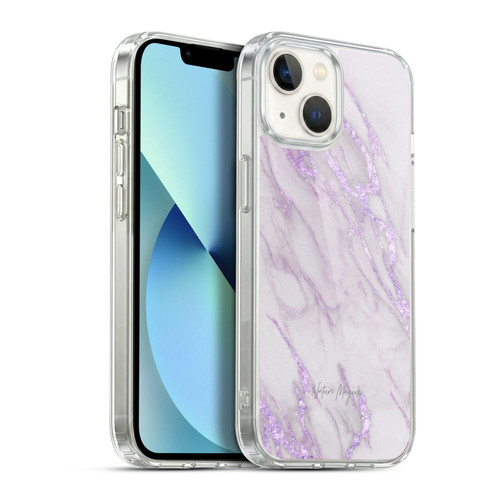 Nature Magick Marble Metallics Purple Soft Gel Case for Apple iPhone 13