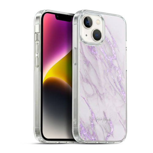 Nature Magick Marble Metallics Purple Soft Gel Case for Apple iPhone 14
