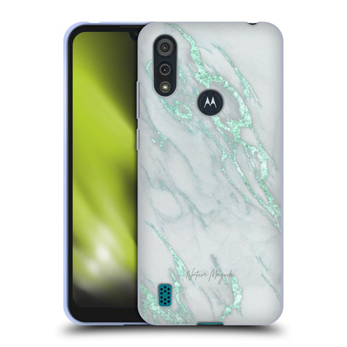 Nature Magick Marble Metallics Teal Soft Gel Case for Motorola Moto E6s (2020)