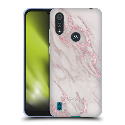 Nature Magick Marble Metallics Pink Soft Gel Case for Motorola Moto E6s (2020)
