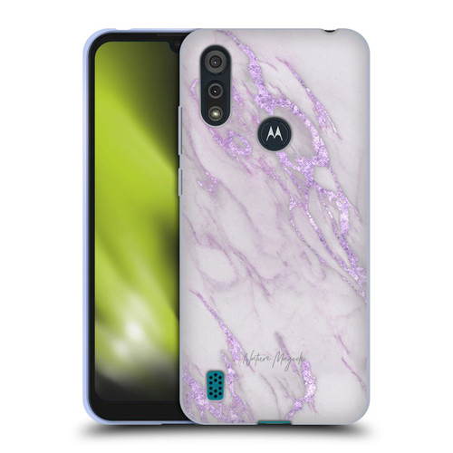 Nature Magick Marble Metallics Purple Soft Gel Case for Motorola Moto E6s (2020)
