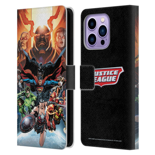 Justice League DC Comics Comic Book Covers #10 Darkseid War Leather Book Wallet Case Cover For Apple iPhone 14 Pro Max