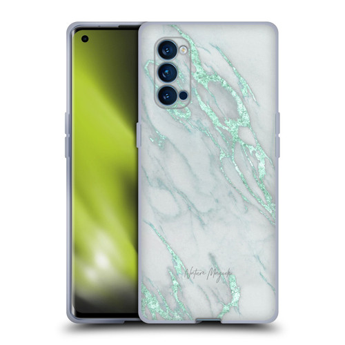 Nature Magick Marble Metallics Teal Soft Gel Case for OPPO Reno 4 Pro 5G