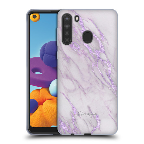 Nature Magick Marble Metallics Purple Soft Gel Case for Samsung Galaxy A21 (2020)