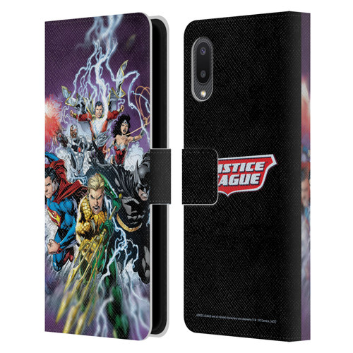 Justice League DC Comics Comic Book Covers New 52 #15 Leather Book Wallet Case Cover For Samsung Galaxy A02/M02 (2021)