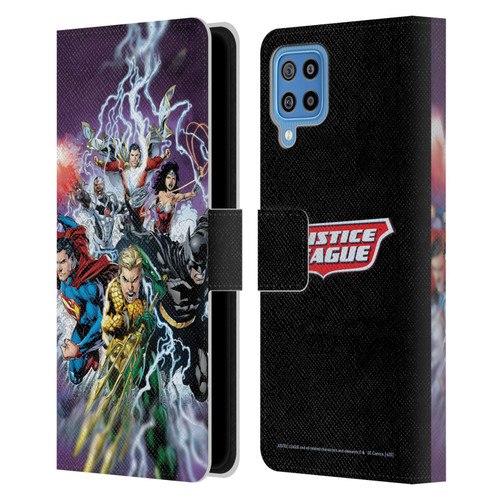 Justice League DC Comics Comic Book Covers New 52 #15 Leather Book Wallet Case Cover For Samsung Galaxy F22 (2021)