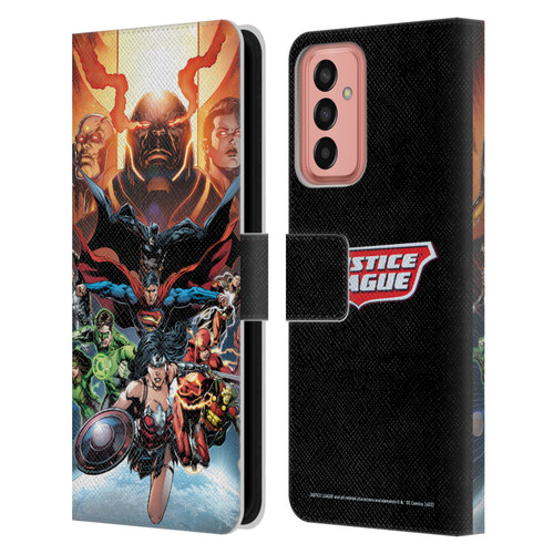 Justice League DC Comics Comic Book Covers #10 Darkseid War Leather Book Wallet Case Cover For Samsung Galaxy M13 (2022)
