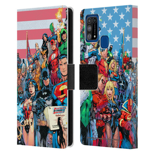 Justice League DC Comics Comic Book Covers Of America #1 Leather Book Wallet Case Cover For Samsung Galaxy M31 (2020)