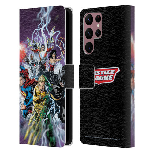 Justice League DC Comics Comic Book Covers New 52 #15 Leather Book Wallet Case Cover For Samsung Galaxy S22 Ultra 5G