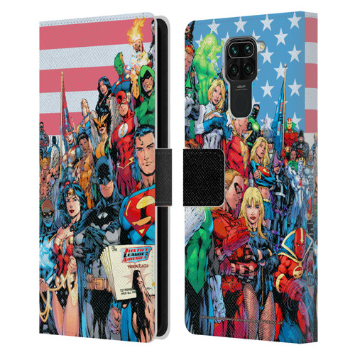 Justice League DC Comics Comic Book Covers Of America #1 Leather Book Wallet Case Cover For Xiaomi Redmi Note 9 / Redmi 10X 4G