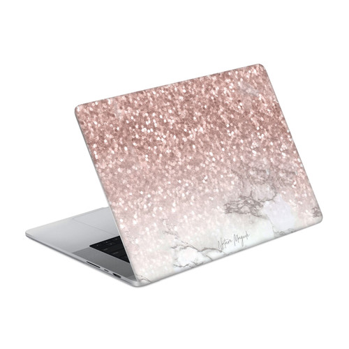 Nature Magick Rose Gold Marble Glitter Sparkling Rose Gold Vinyl Sticker Skin Decal Cover for Apple MacBook Pro 14" A2442