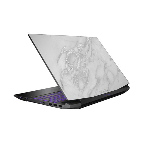 Nature Magick Marble Metallics Silver Vinyl Sticker Skin Decal Cover for HP Pavilion 15.6" 15-dk0047TX