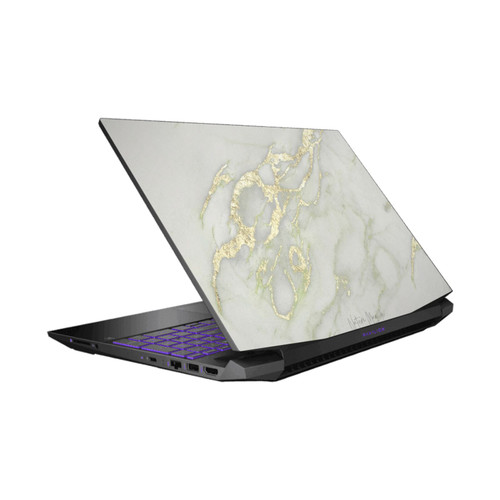 Nature Magick Marble Metallics Yellow Vinyl Sticker Skin Decal Cover for HP Pavilion 15.6" 15-dk0047TX