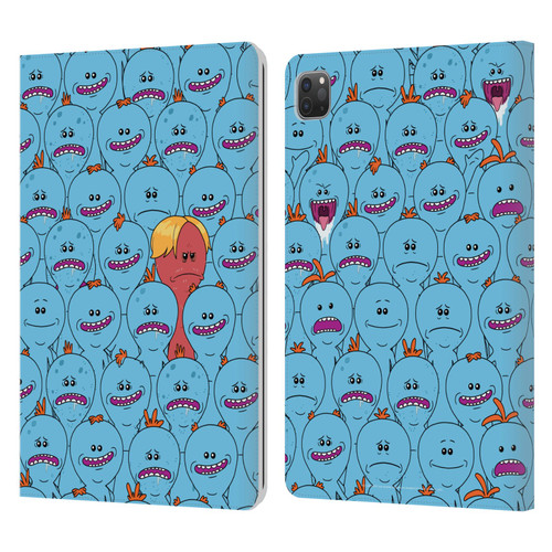 Rick And Morty Season 4 Graphics Mr. Meeseeks Pattern Leather Book Wallet Case Cover For Apple iPad Pro 11 2020 / 2021 / 2022