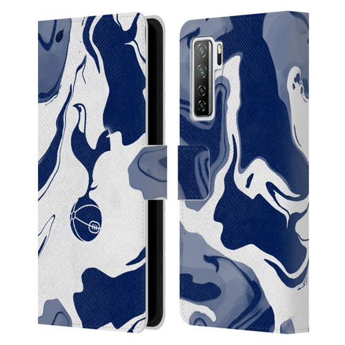 Tottenham Hotspur F.C. Badge Blue And White Marble Leather Book Wallet Case Cover For Huawei Nova 7 SE/P40 Lite 5G