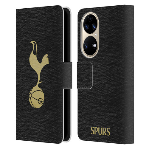 Tottenham Hotspur F.C. Badge Black And Gold Leather Book Wallet Case Cover For Huawei P50