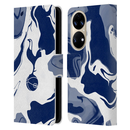 Tottenham Hotspur F.C. Badge Blue And White Marble Leather Book Wallet Case Cover For Huawei P50