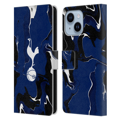 Tottenham Hotspur F.C. Badge Marble Leather Book Wallet Case Cover For Apple iPhone 14 Plus