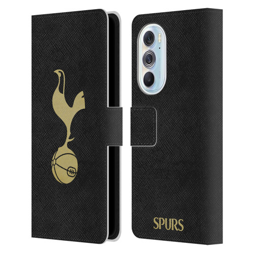 Tottenham Hotspur F.C. Badge Black And Gold Leather Book Wallet Case Cover For Motorola Edge X30