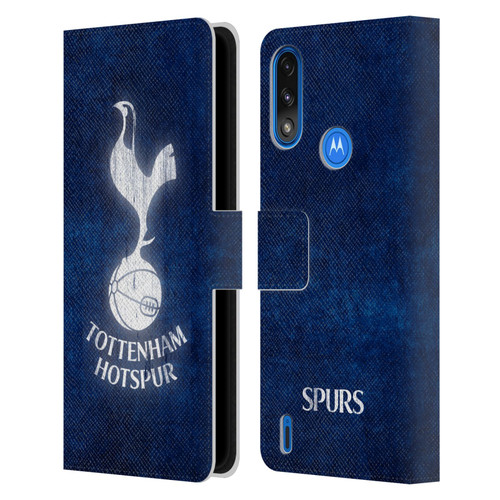Tottenham Hotspur F.C. Badge Distressed Leather Book Wallet Case Cover For Motorola Moto E7 Power / Moto E7i Power