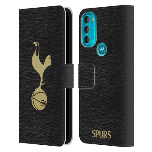 Tottenham Hotspur F.C. Badge Black And Gold Leather Book Wallet Case Cover For Motorola Moto G71 5G