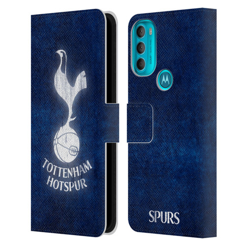 Tottenham Hotspur F.C. Badge Distressed Leather Book Wallet Case Cover For Motorola Moto G71 5G
