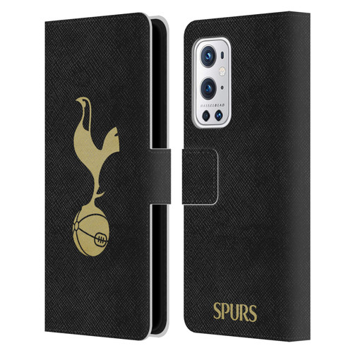 Tottenham Hotspur F.C. Badge Black And Gold Leather Book Wallet Case Cover For OnePlus 9 Pro