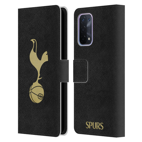 Tottenham Hotspur F.C. Badge Black And Gold Leather Book Wallet Case Cover For OPPO A54 5G