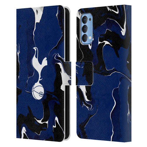 Tottenham Hotspur F.C. Badge Marble Leather Book Wallet Case Cover For OPPO Reno 4 5G