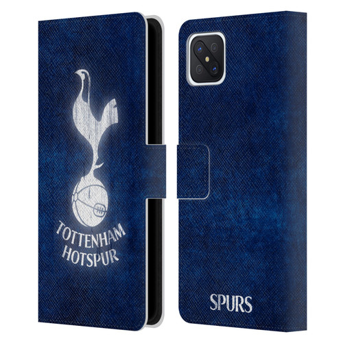 Tottenham Hotspur F.C. Badge Distressed Leather Book Wallet Case Cover For OPPO Reno4 Z 5G
