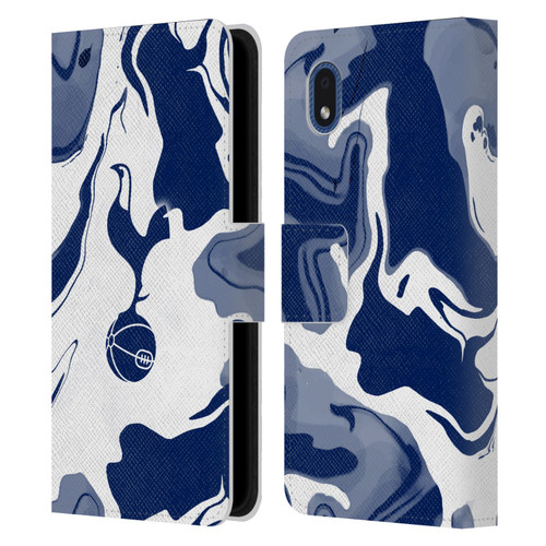 Tottenham Hotspur F.C. Badge Blue And White Marble Leather Book Wallet Case Cover For Samsung Galaxy A01 Core (2020)