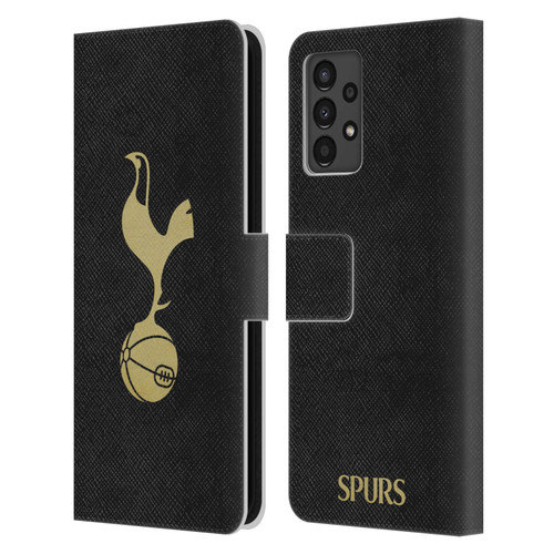Tottenham Hotspur F.C. Badge Black And Gold Leather Book Wallet Case Cover For Samsung Galaxy A13 (2022)