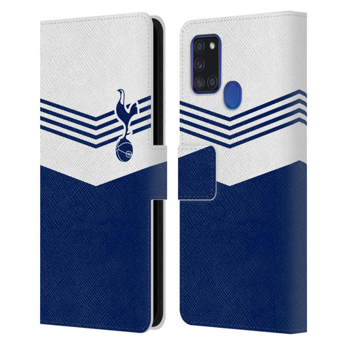 Tottenham Hotspur F.C. Badge 1978 Stripes Leather Book Wallet Case Cover For Samsung Galaxy A21s (2020)