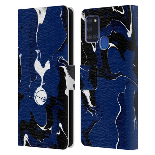 Tottenham Hotspur F.C. Badge Marble Leather Book Wallet Case Cover For Samsung Galaxy A21s (2020)