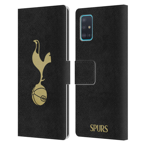 Tottenham Hotspur F.C. Badge Black And Gold Leather Book Wallet Case Cover For Samsung Galaxy A51 (2019)