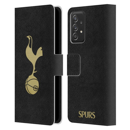 Tottenham Hotspur F.C. Badge Black And Gold Leather Book Wallet Case Cover For Samsung Galaxy A52 / A52s / 5G (2021)
