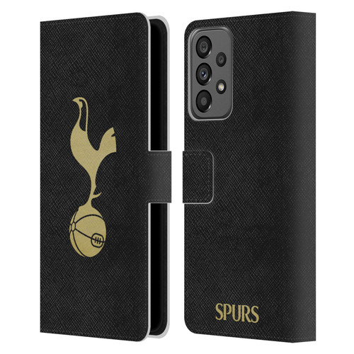 Tottenham Hotspur F.C. Badge Black And Gold Leather Book Wallet Case Cover For Samsung Galaxy A73 5G (2022)