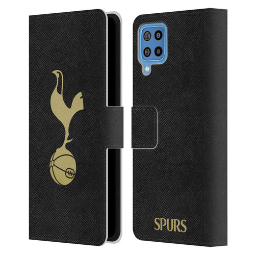 Tottenham Hotspur F.C. Badge Black And Gold Leather Book Wallet Case Cover For Samsung Galaxy F22 (2021)